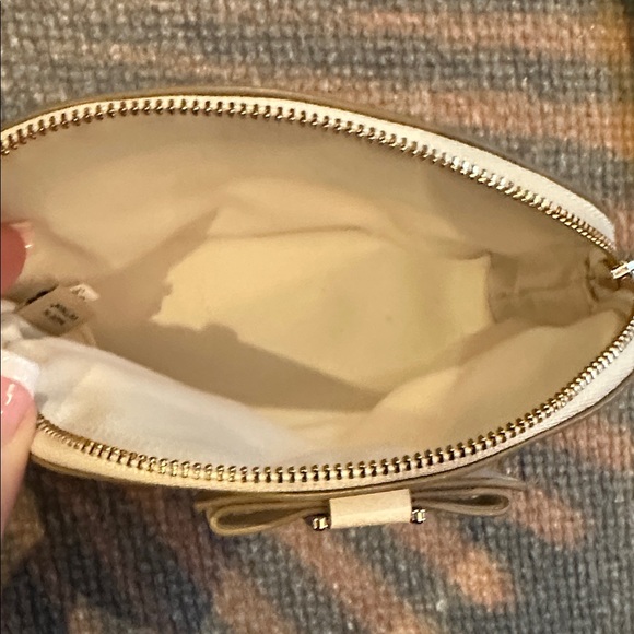 Coach Cream Bow Domed Accent Cosmetic Bag in Chalk - Picture 5 of 7